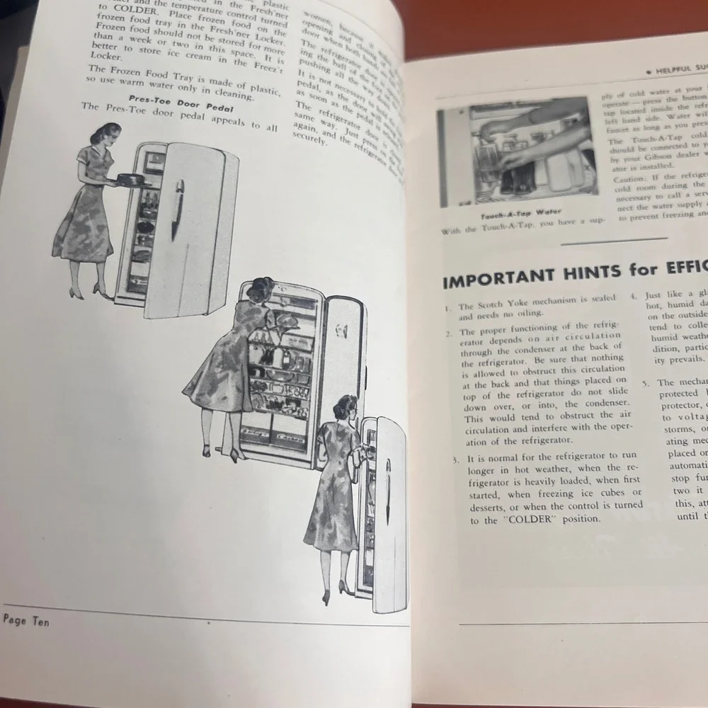 Vtg Gibson Electric Refrigerator Instructions‎ and Recipes Plaid Booklet G-890